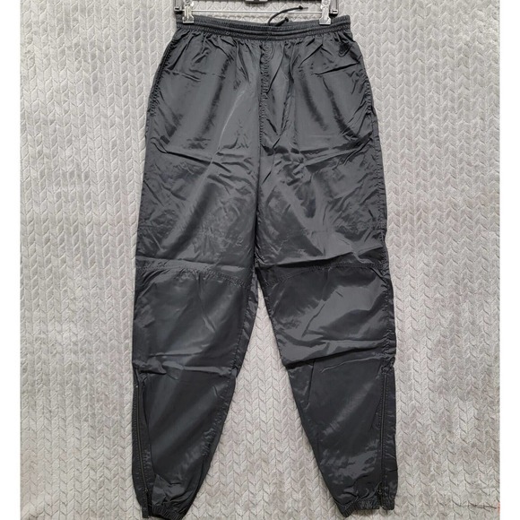 Vintage 90s‎ Nike Gray Tag Running Pants Mens XL Black Nylon Joggers - Picture 1 of 11